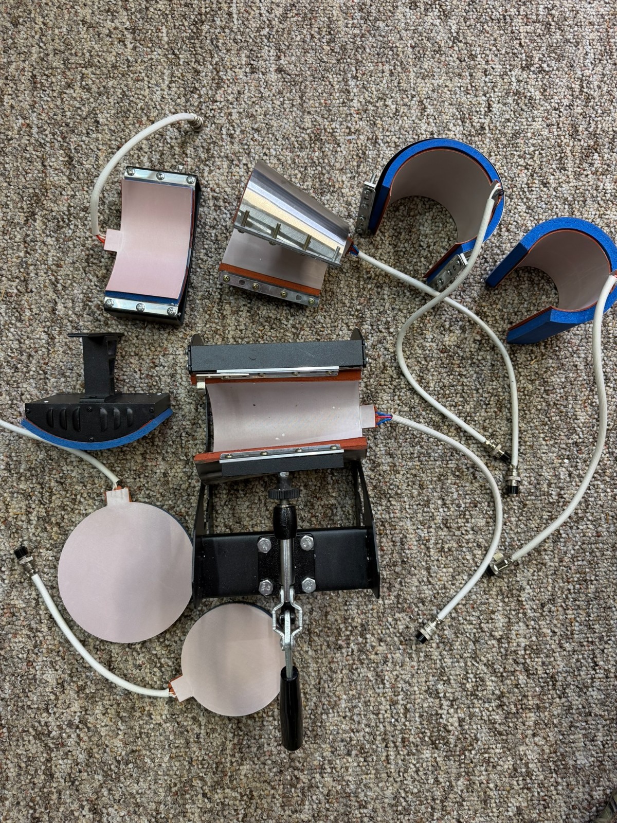 Heat Press Attachments Sublimation Mugs Transfer Tools Parts Plates - Lot of 9