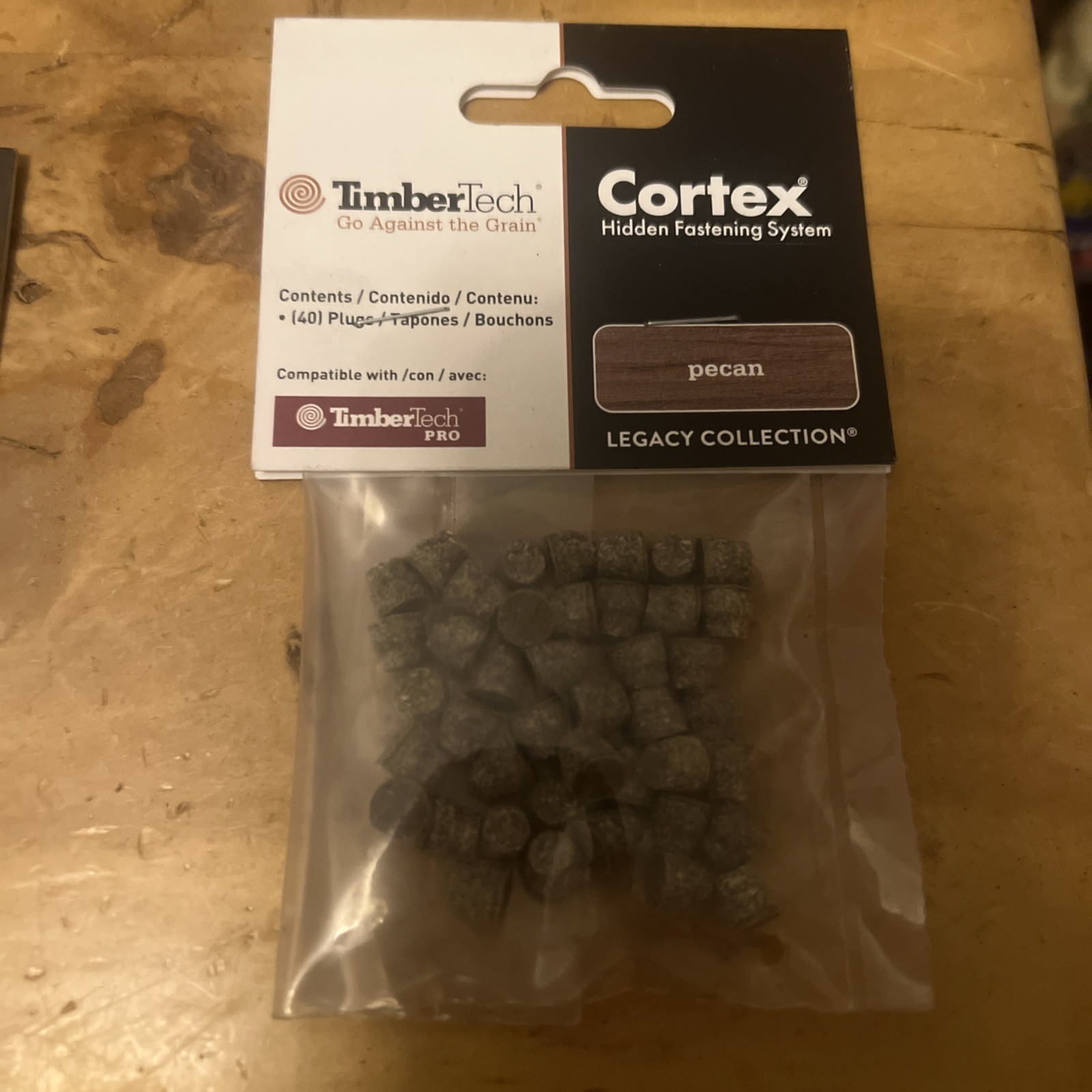 TimberTech Cortex Hidden Fastening System plugs- Pecan￼- 40PCS