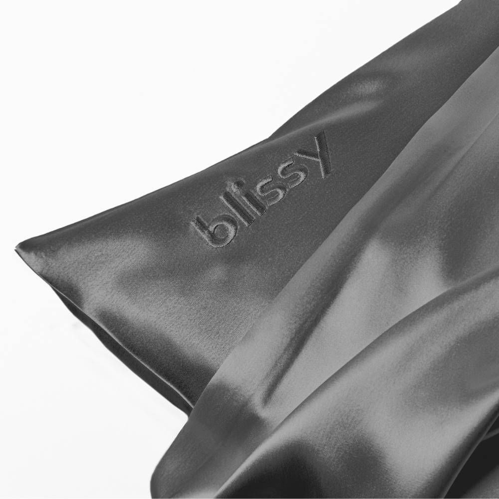 Blissy King 600 Thread Count Silk Pillowcase Dark Gray