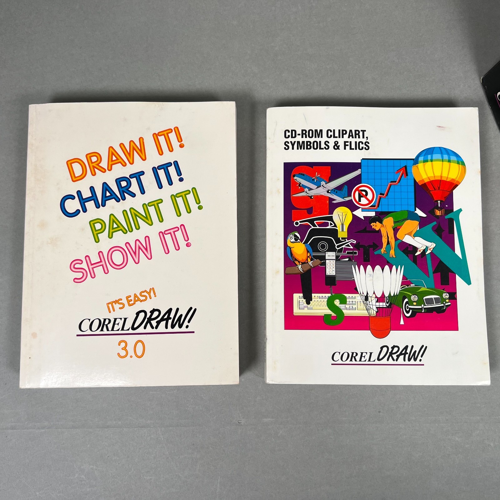 Corel DRAW! 3.0 CD-Rom & 3.5" Diskettes NEC VTG Big Box Computer Software Manual