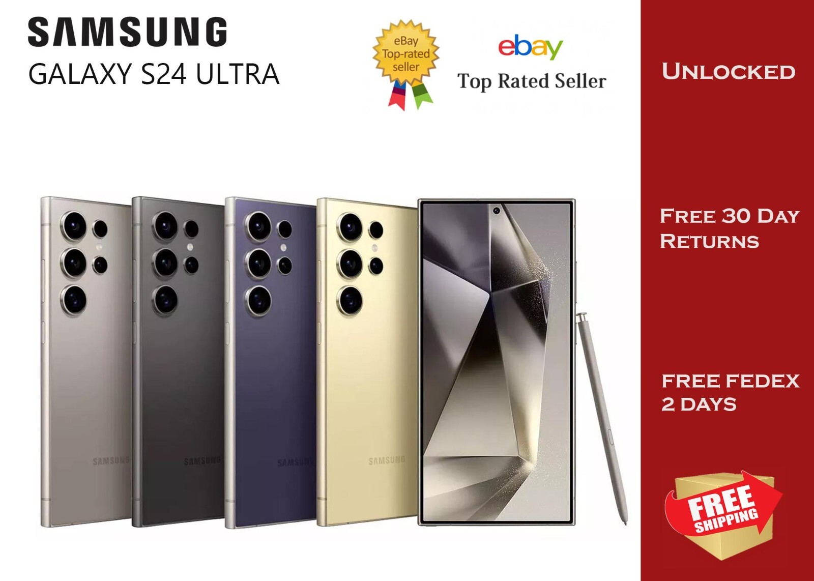 Samsung Galaxy S24 Ultra 5G SM-S928U 256GB 512GB ALL Colors EXCELLENT Condition
