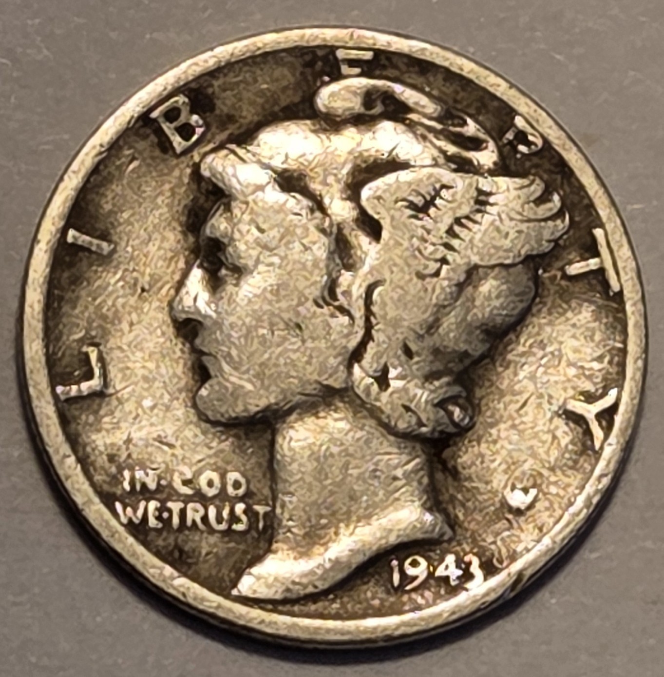 #6 Fine++ Nicer Low Mintage 1943 P Mercury Dime