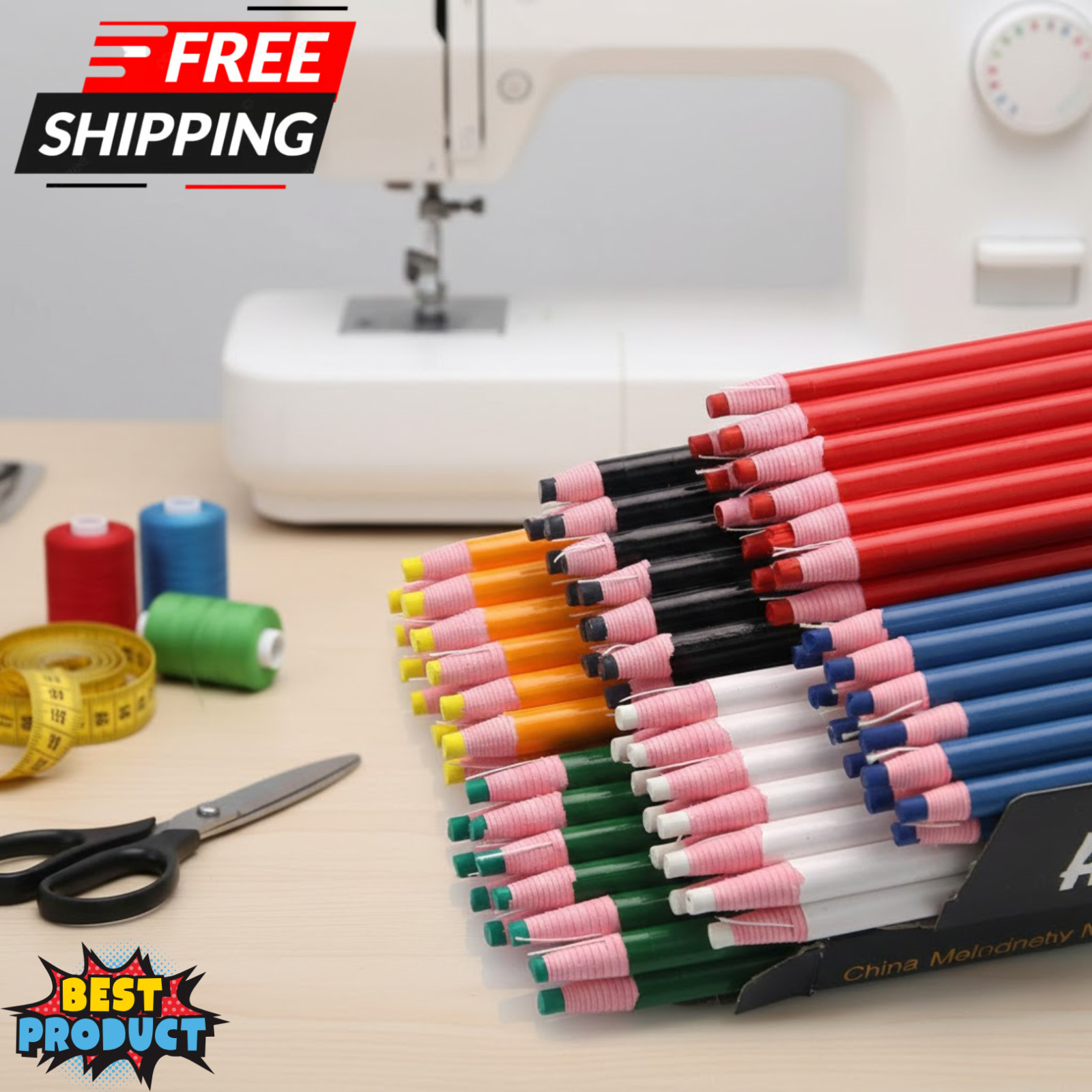 6pcs Sewing Marking Pencils For Fabrics Automatic Vanishing Tailor's Chalk