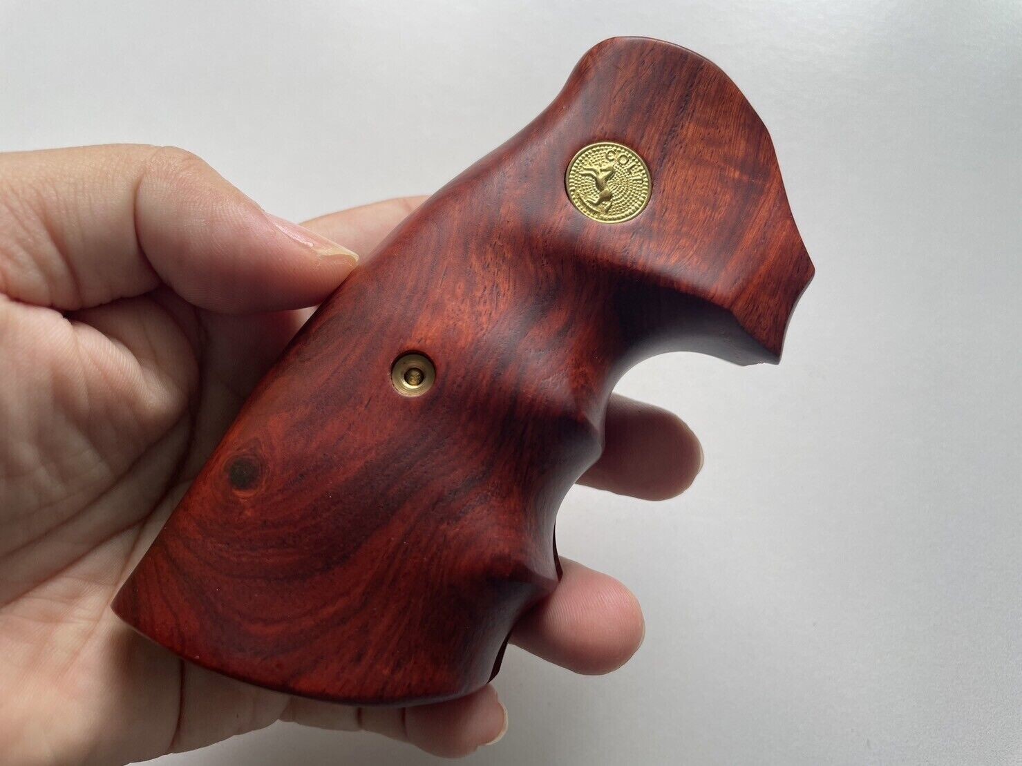 New grip for COLT PYTHON  grips (I, E FRAME) Smooth hard wood and opened back