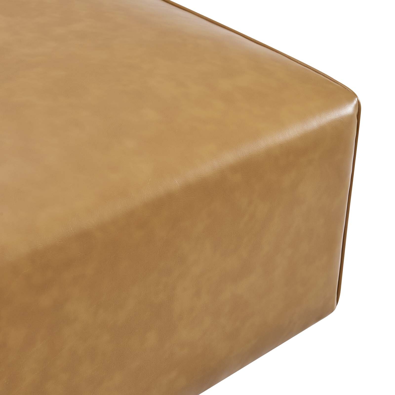 Modway Mingle Vegan Leather Ottoman in Tan