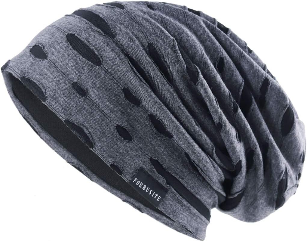 Ruphedy Men Summer Slouchy Beanie Long Baggy Thin One Size, B401-grey