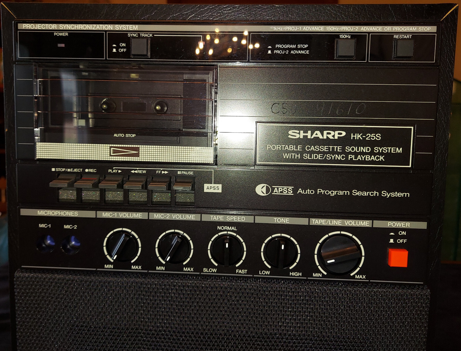 Sharp HK-25S Portable Cassette Sound System With Slide/Sync Playback
