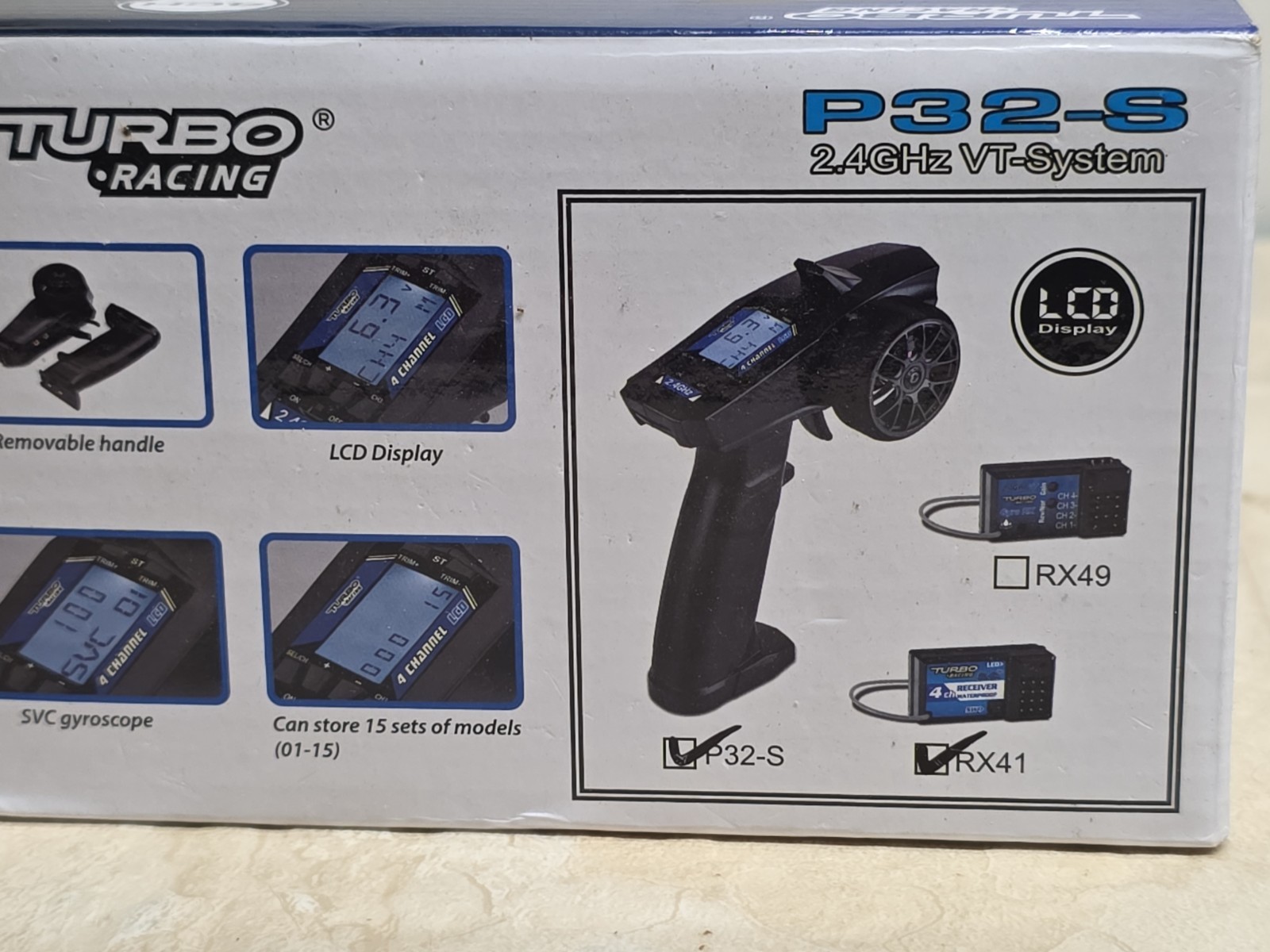 Turbo Racing P32 2.4G 4CH RC Remote Receiver Controller LCD RX41 Transmitter