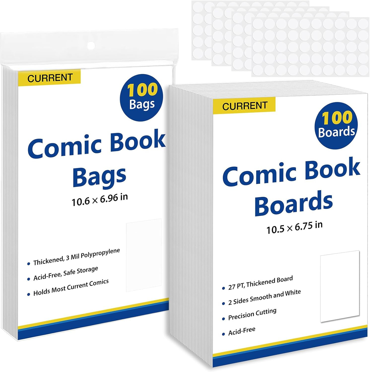 Current Comic Book Bags and Boards 100 Comic Book Sleeves and 100 Comic Book Boa