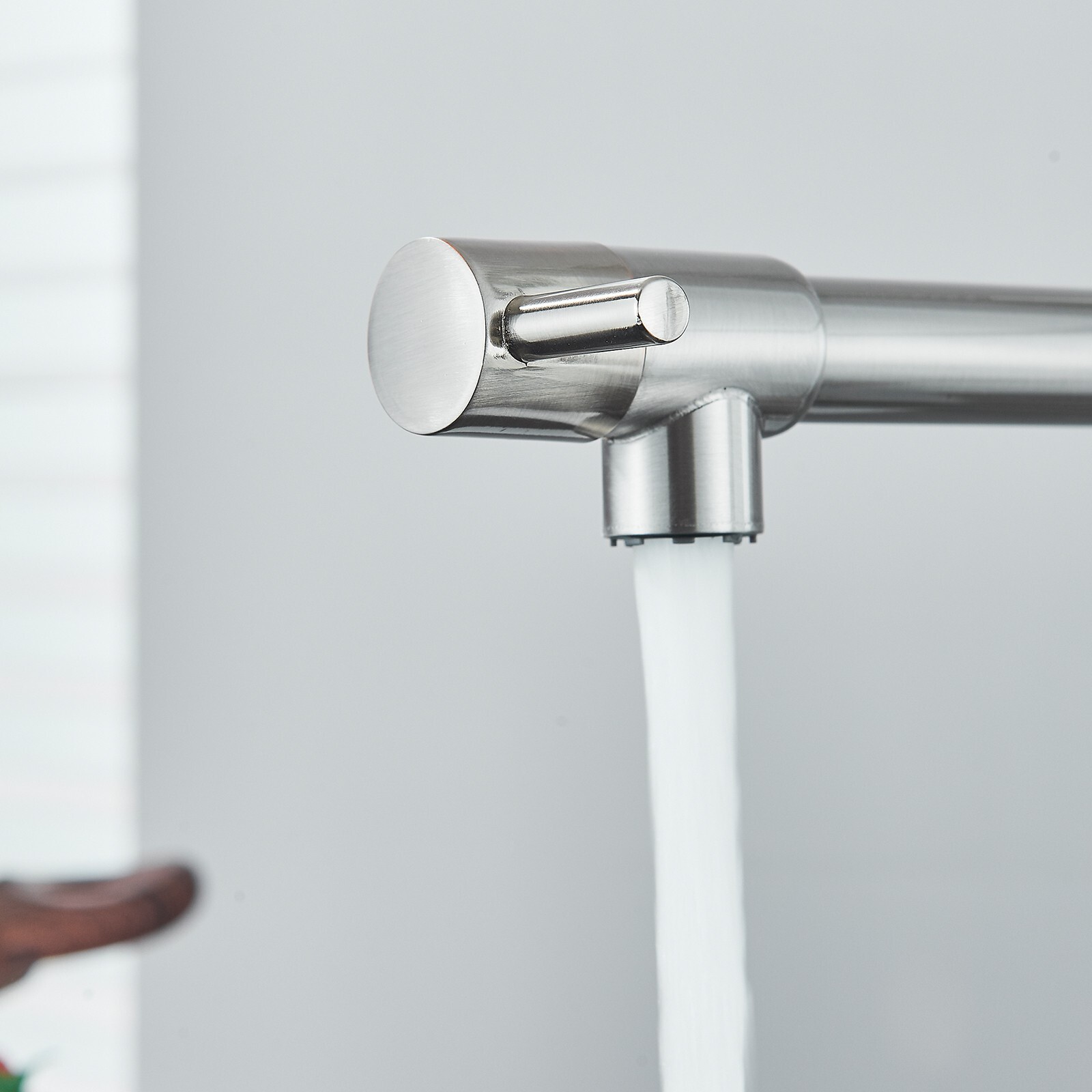 Brushed Nickel Kitchen Faucet with Sprayer Single Handle Pull Down Sink Mixer