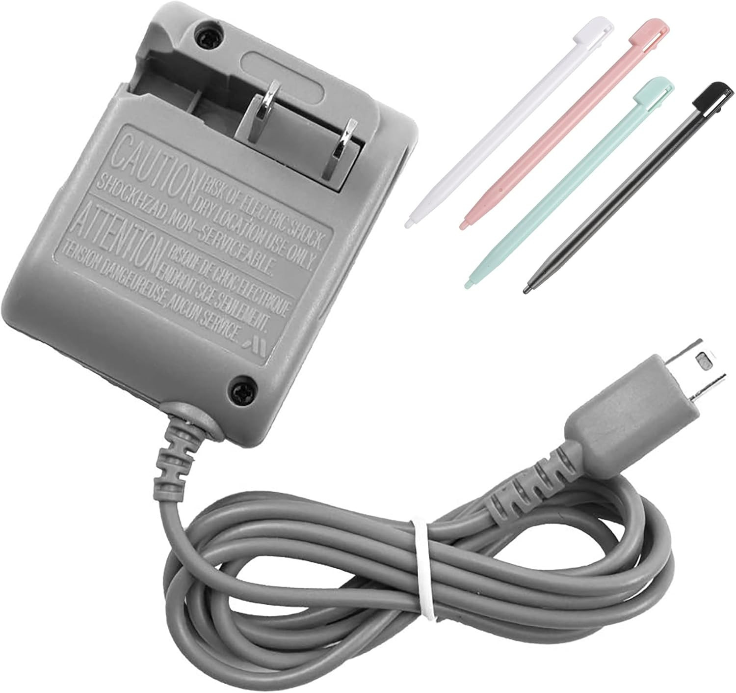 DS Lite Charger Kit, AC Power Adapter Charger and 4 Stylus Pen Compatible