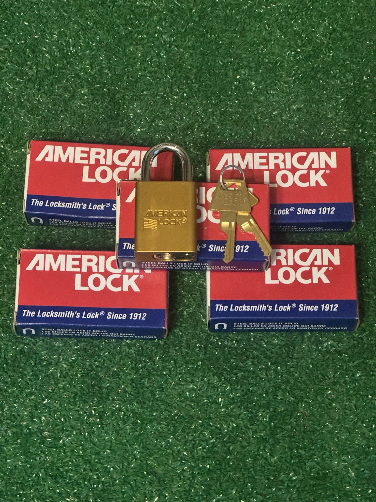 (QTY 6) American Lock A1105YLW Yellow Anodized Aluminum Safety Padlock