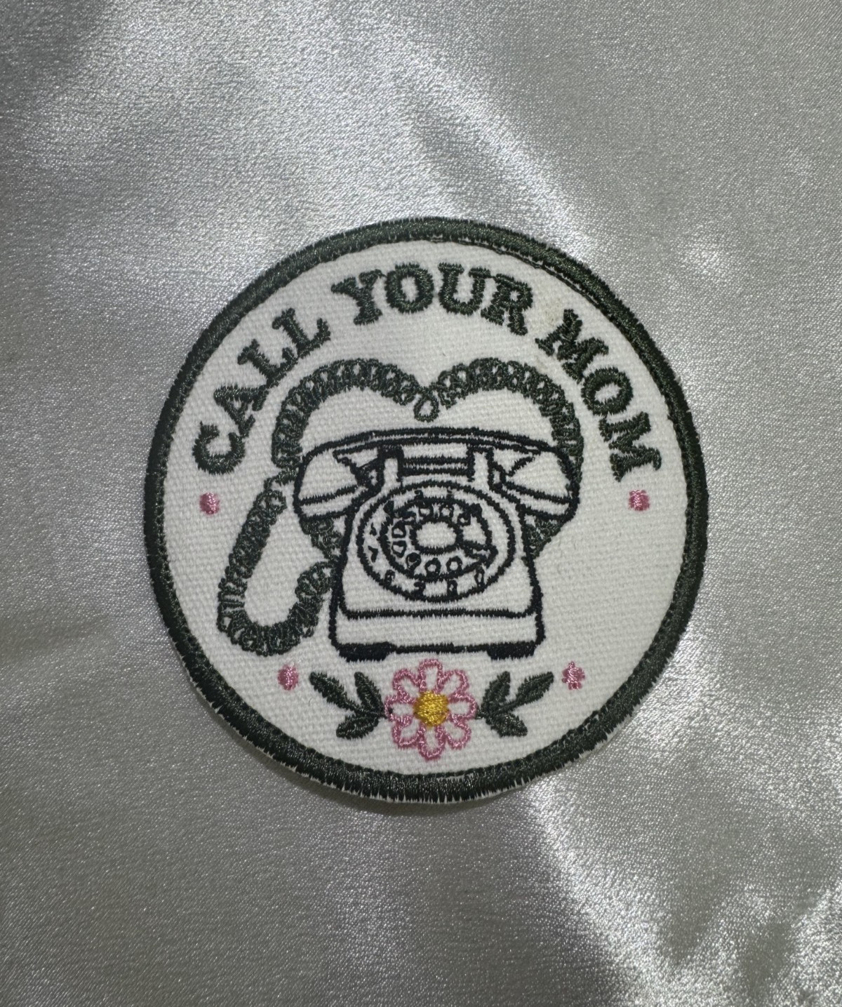 Call Your Mom Iron On Embroidered Patch Vintage Phone Mothers Day Gift Folk