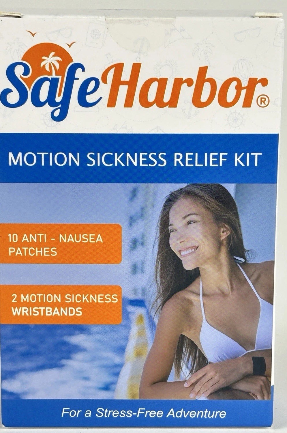 SafeHarbor Travel Comfort Kit Wristbands & Patches New Sealed EXP 06/2026