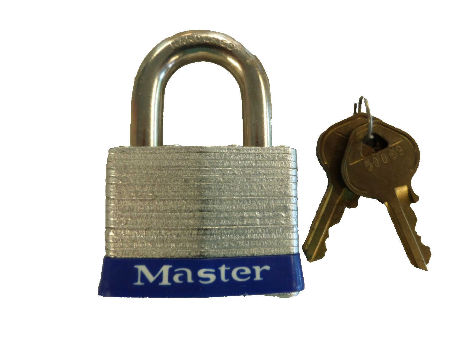 MASTER #1 1 3/4" WIDE LAMINATED STEEL PADLOCK NEW SPECIAL KEYWAY LOCKSPORT