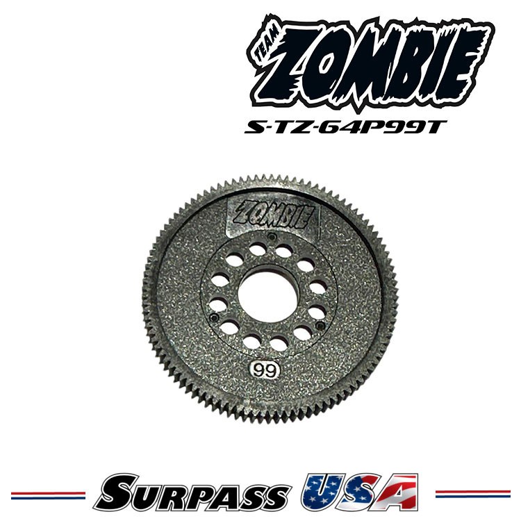 Team Zombie Odd Sizes Thin Low Friction Hardened Spur Gear 64P 81-111T