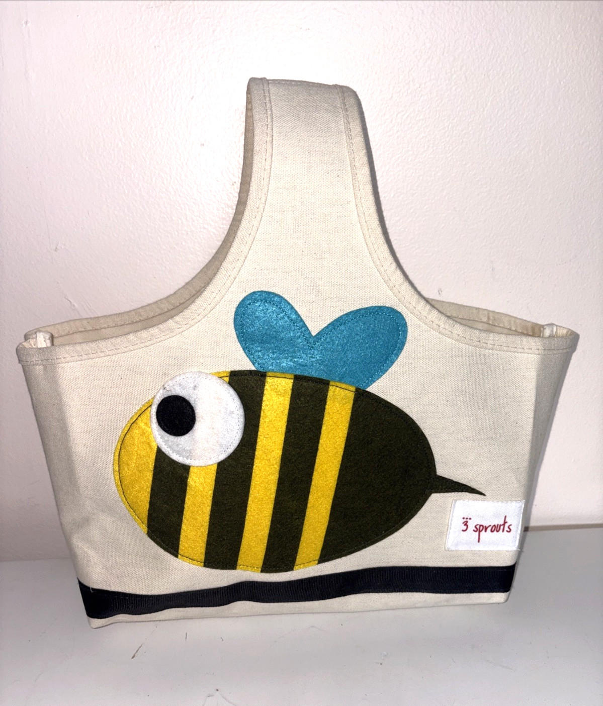 3 SPROUTS  Black & Yellow Bee CADDY / Tote diaper / tool bag - Waterproof