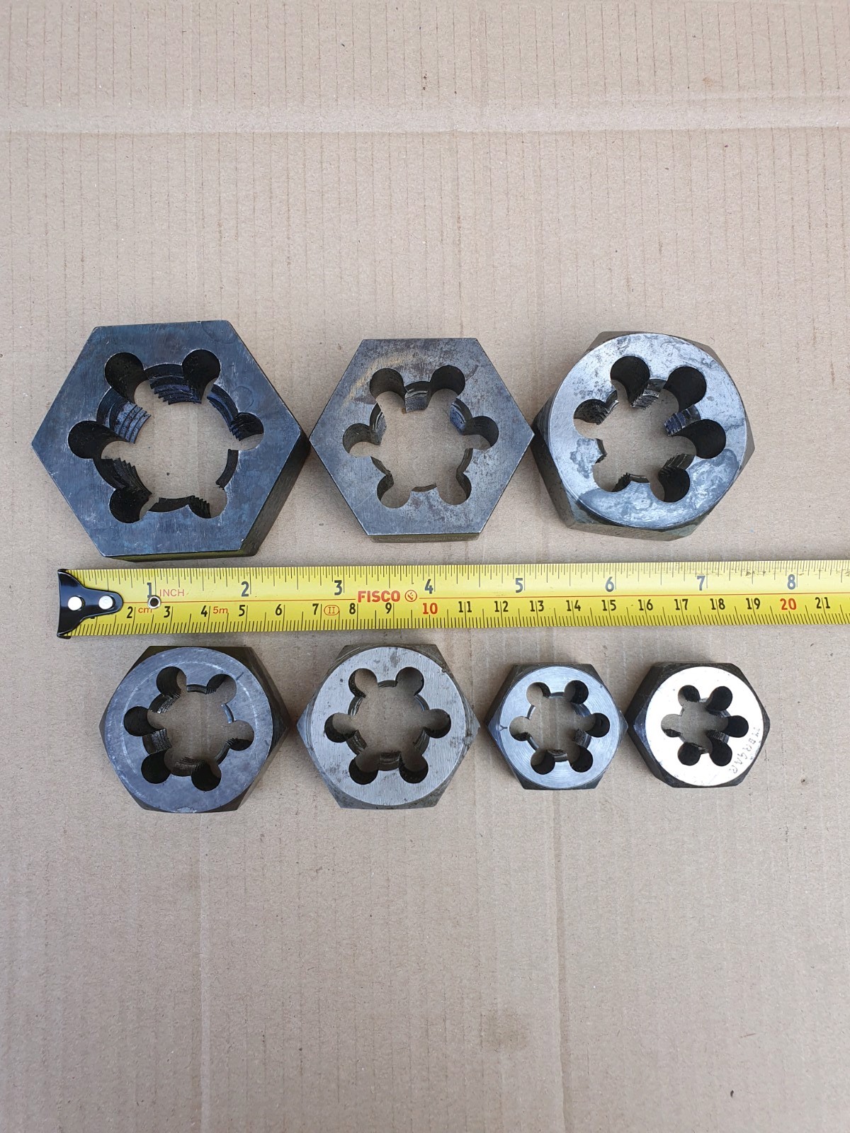 Vintage Hexagonal Rethreading Dies Imperial Measurements