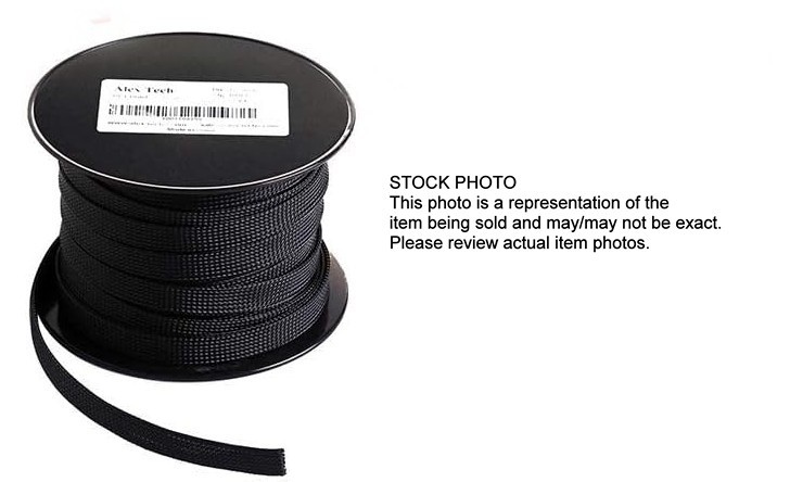100ft - 1/2 inch PET Expandable Braided Sleeving – Black