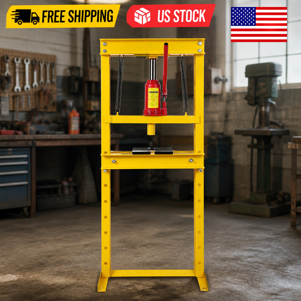 Hydraulic Press Ton Hydraulic Shop Press, H-Frame Garage Floor Benchtop Press 12