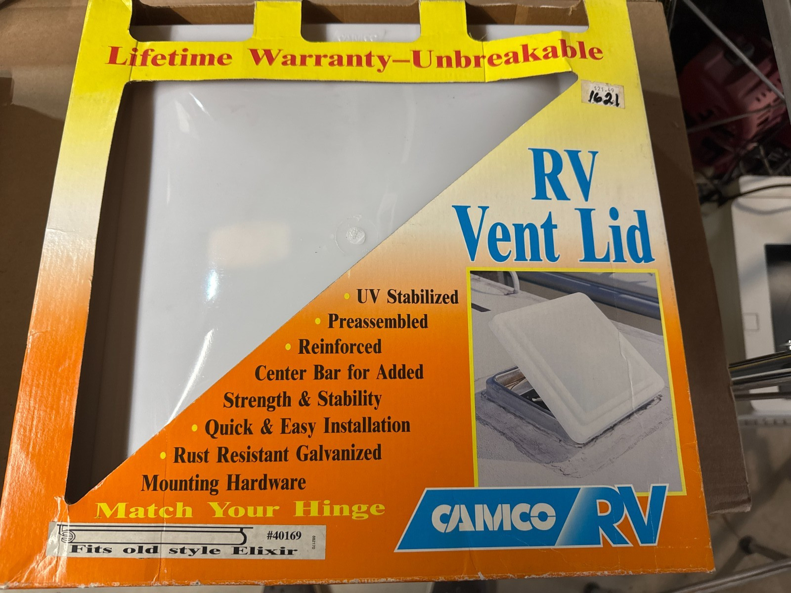 NEW RV / CAMCO WHITE VENT LID FITS ELIXIR 14 X 14 40169