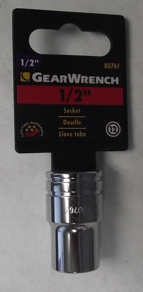 GearWrench 80761 1/2" Drive 1/2" SAE Standard 12 Point Socket