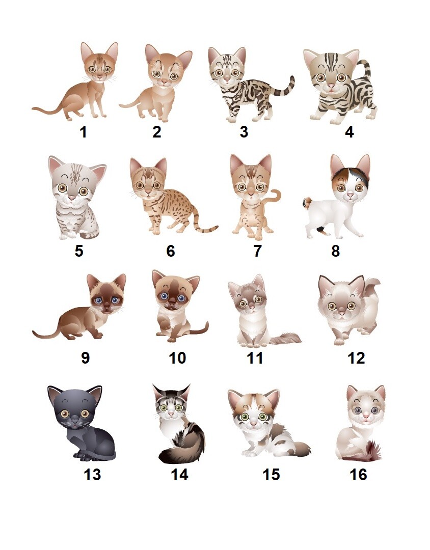Personalized Address labels Cartoon Cats Kittens (FA 20)