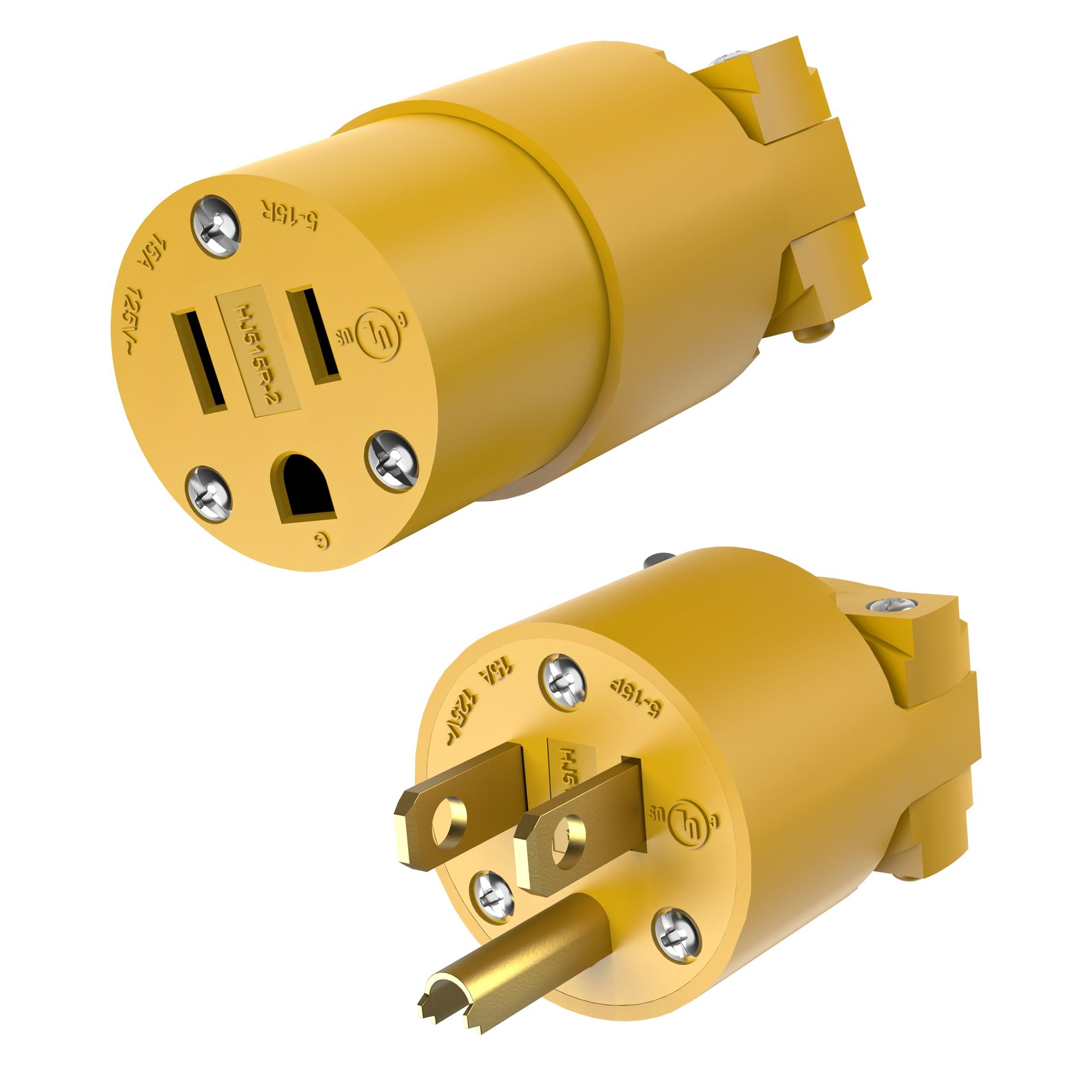 ENERLITES Electrical Replacement Plug & Connector Set, 1 Pack, Yellow