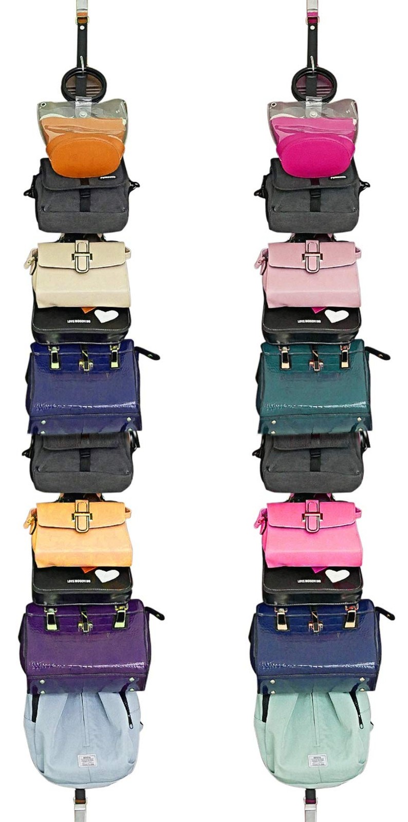 Bag-Organizer-Rack for Door-Hanger Purse-Holder - 20 Hooks for Handbags 2Pcs ...
