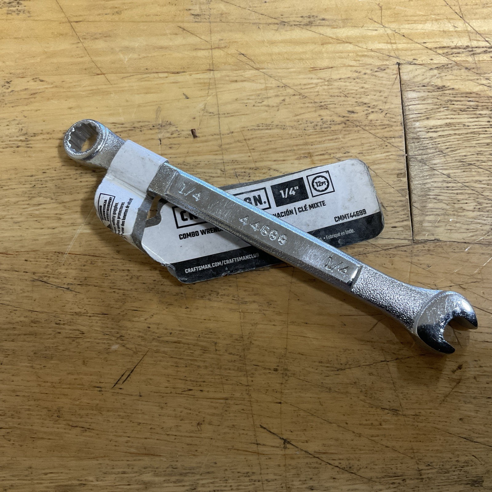 Craftsman CMMT44699 1/4" 12pt Combination Wrench Polished Chrome