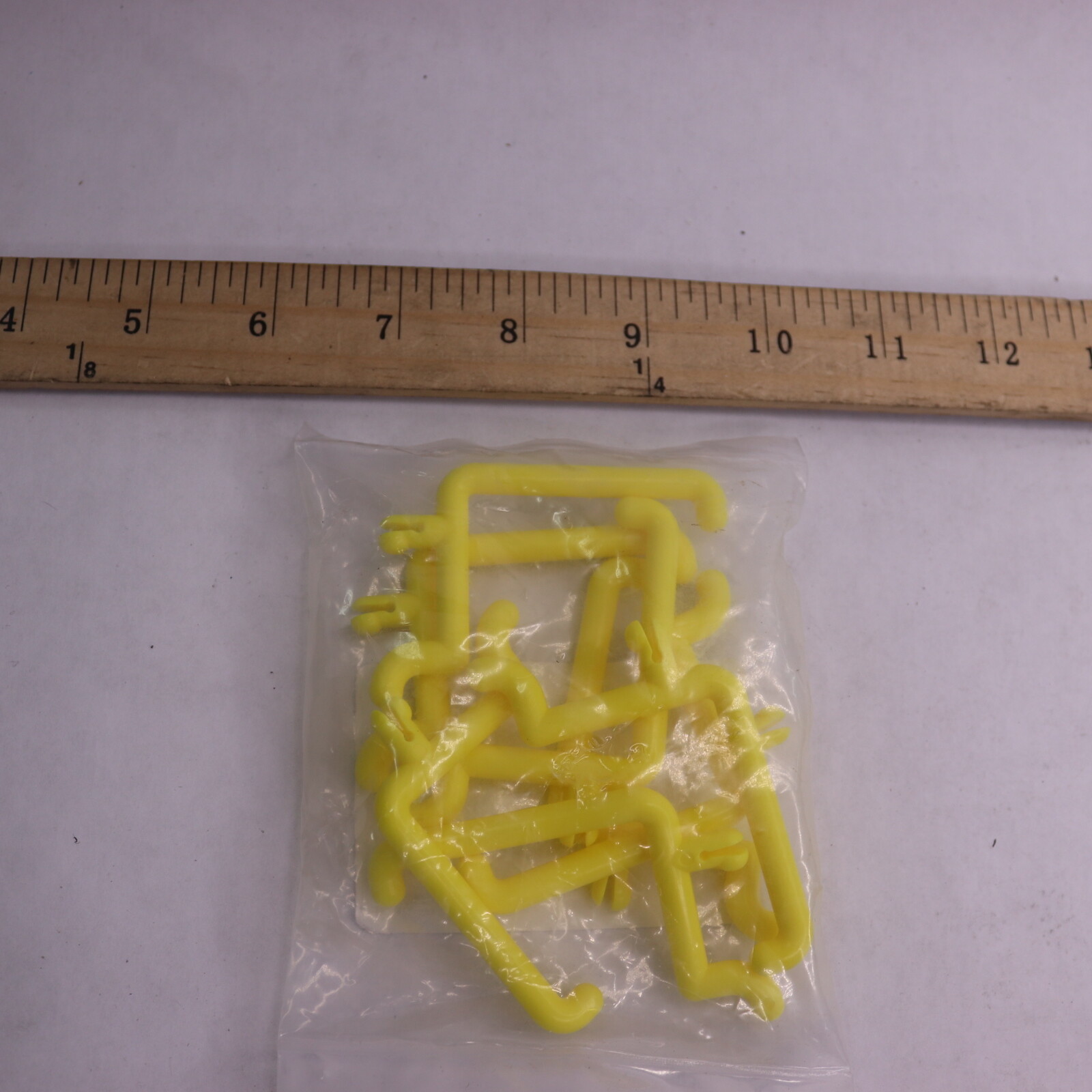(8-Pk) Functionaire Single Rod Locking Pegboard Hook Yellow FH4-2