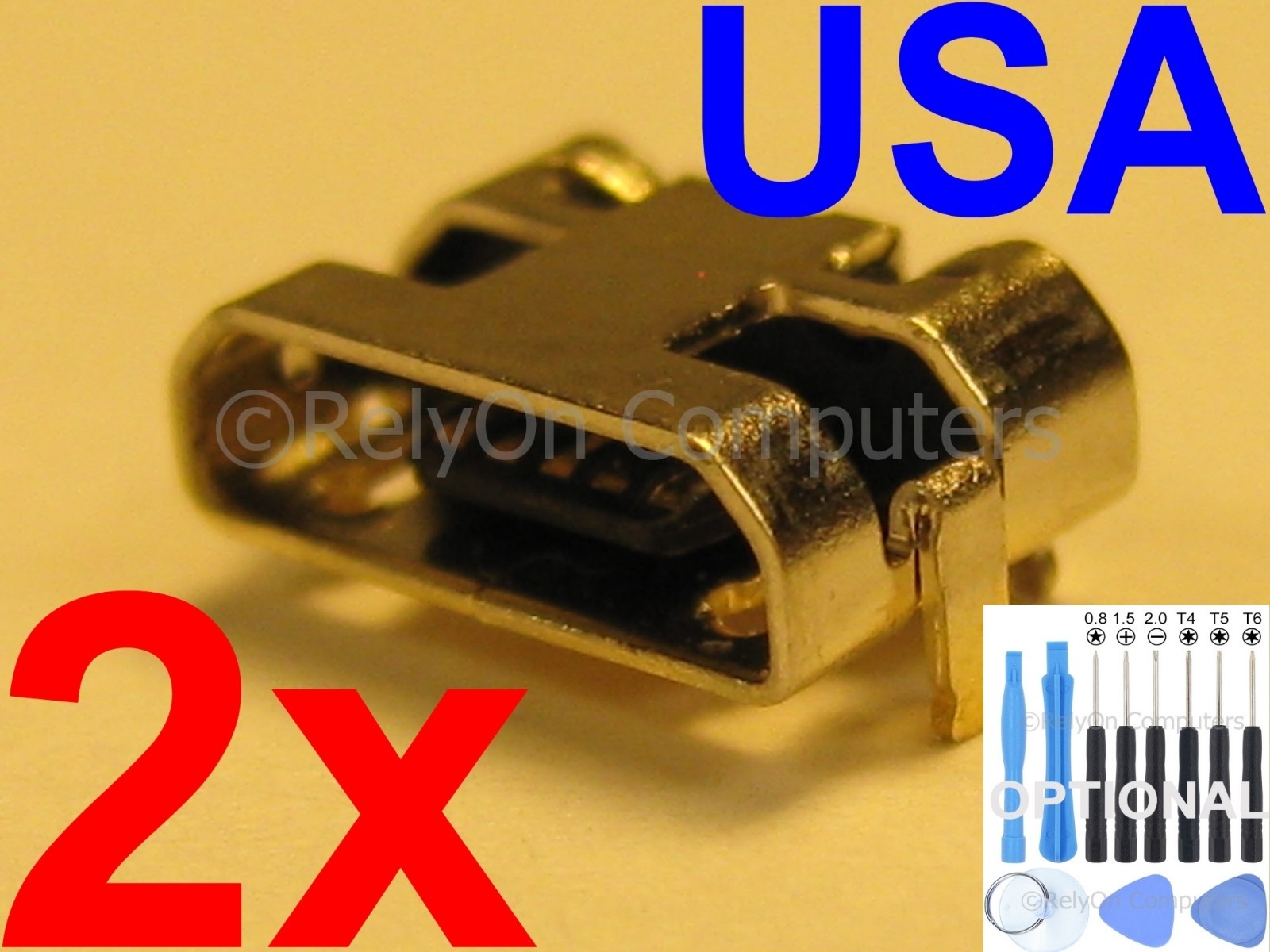 2x OEM Type Micro USB Charging Port Sync For Amazon Kindle Fire 7 Kids Edition