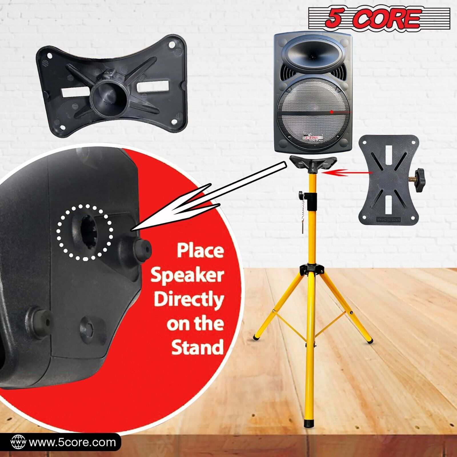 5Core Speaker Stand Tripod Tall Adjustable 72 Inch DJ Studio Monitor Pair Stands