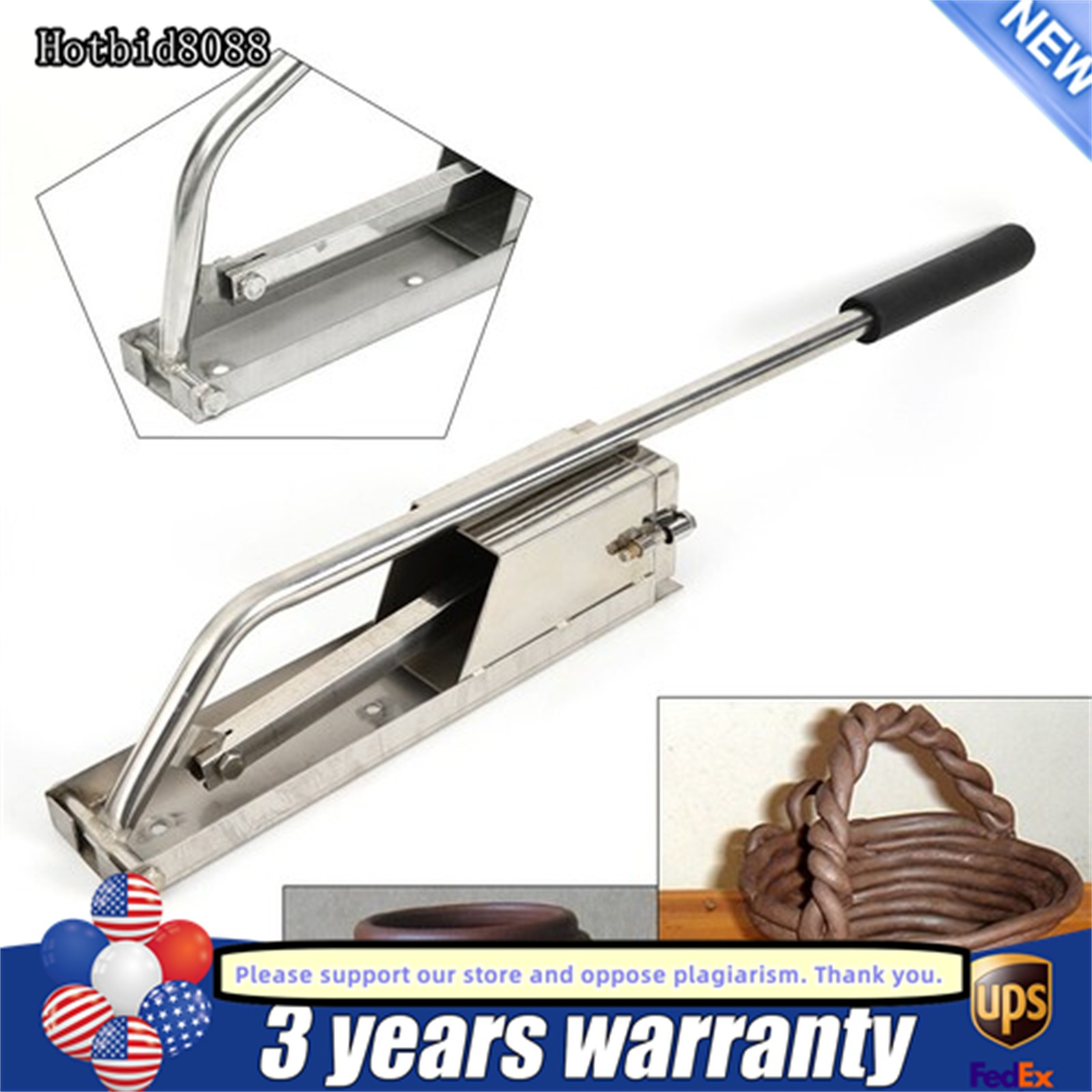 Clay Extruder for Pottery & Ceramics Stainless Steel Tool Kit Wall-Mounted USA