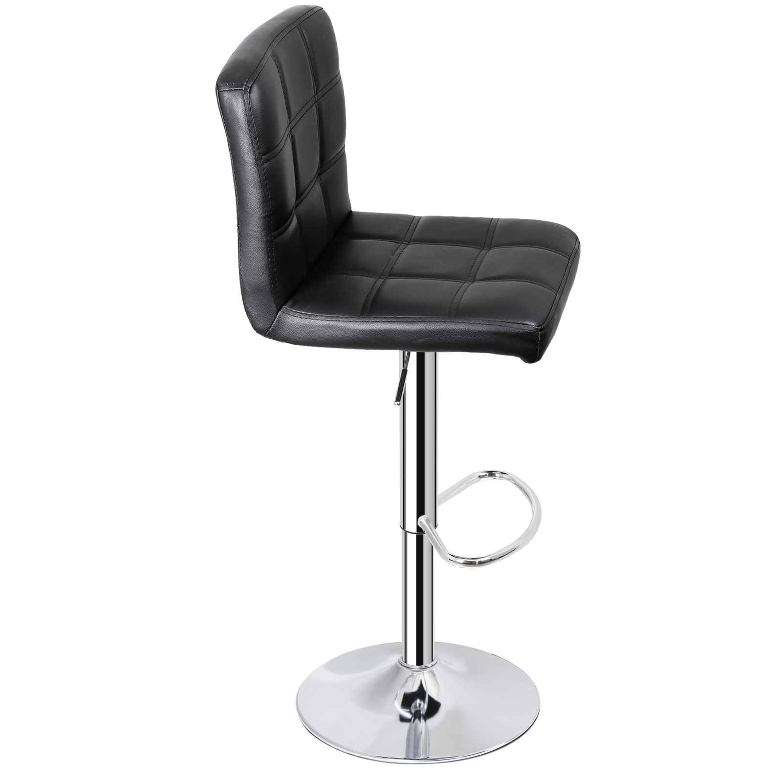 4 PCS Adjustable Swivel PU Leather Bar Stools Chairs with Back Living Room
