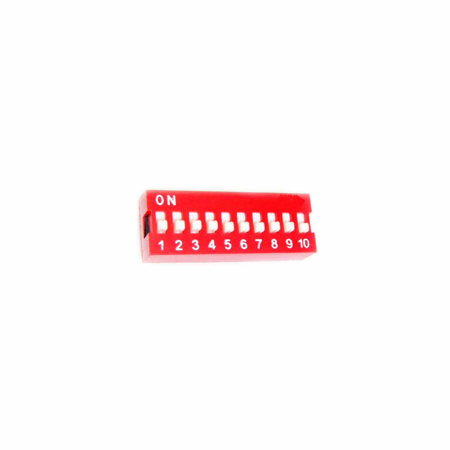 5 PCS NEW Red 2.54mm Pitch 10-Bit 10 Positions Ways Slide Type DIP Switch