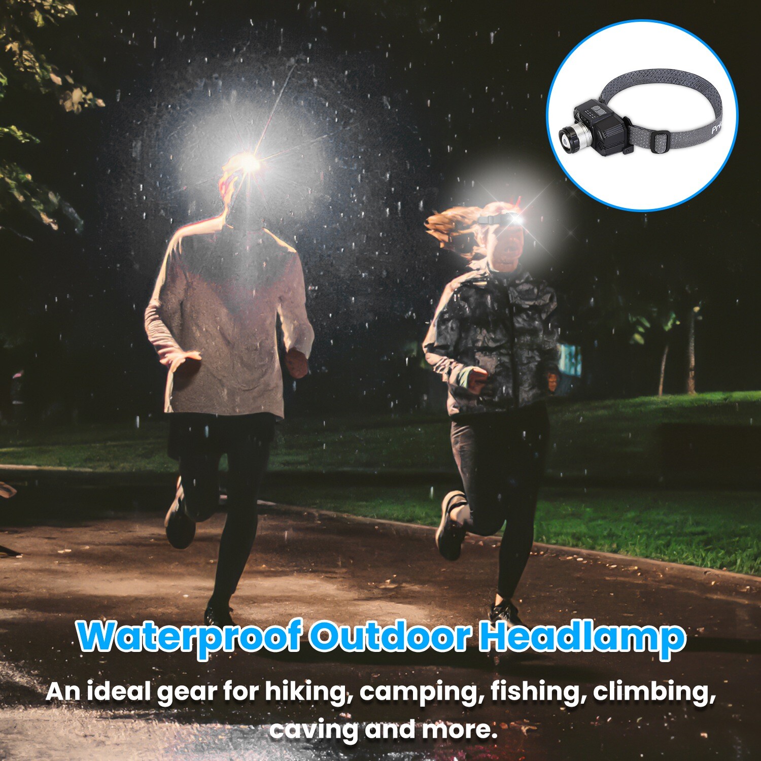LED Headlamp Light Rechargeable Headlight Zoomable Head Torch Lamp Flashlight