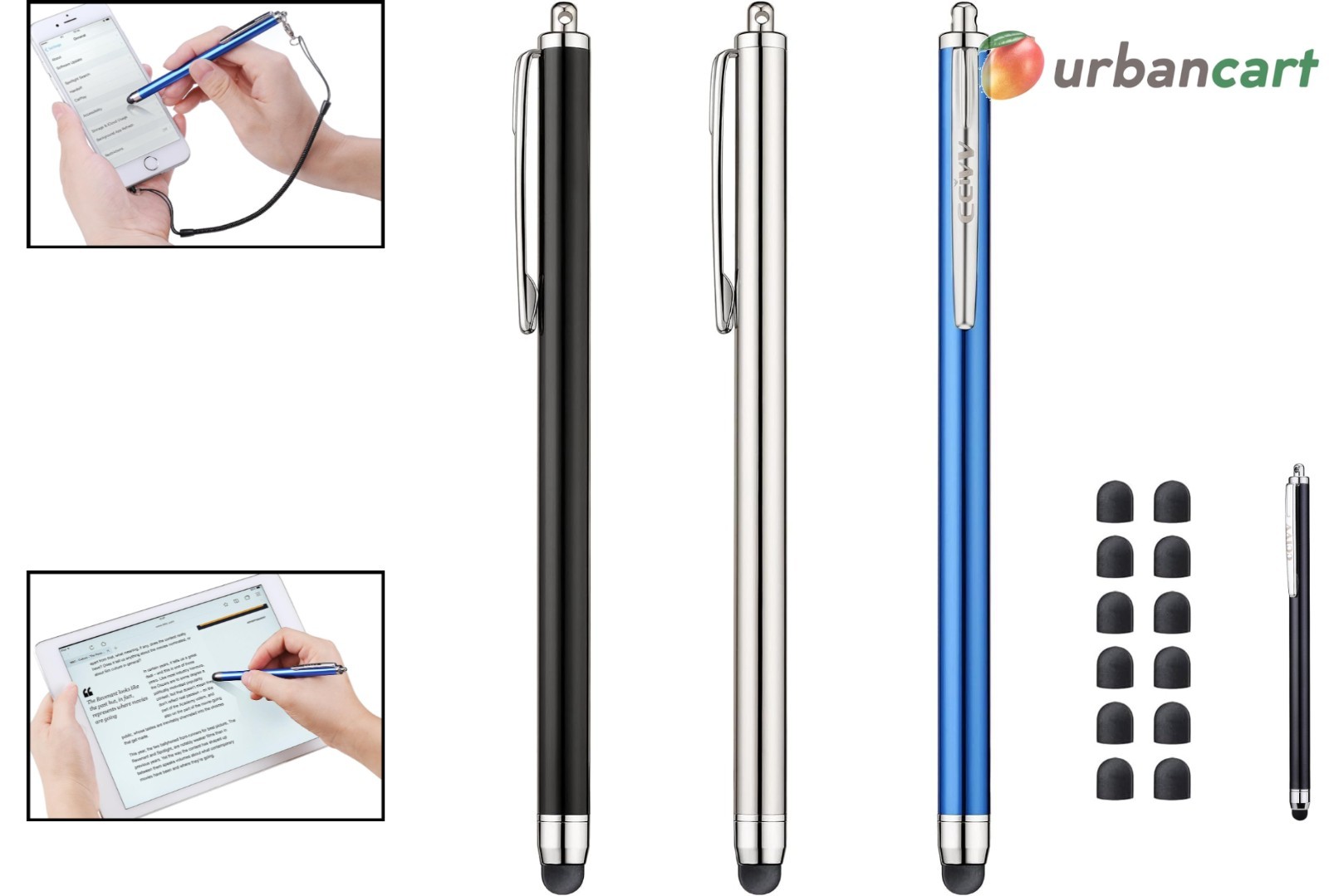 Precision 3-Piece Touchscreen Stylus Set with Replaceable Tips