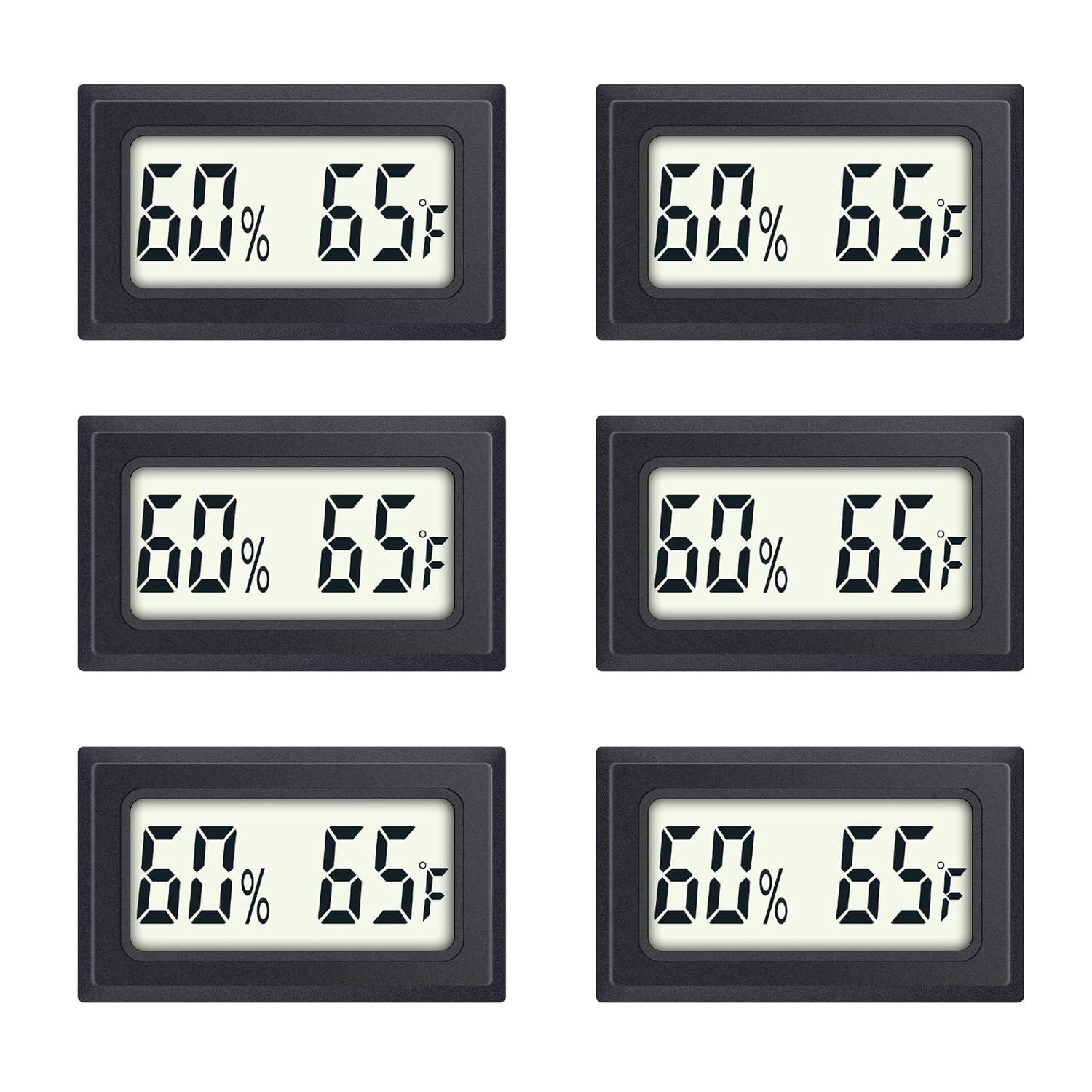 6 Pack Mini Indoor Temperature Humidity Meter Gauge Thermometer Hygrometer LC...