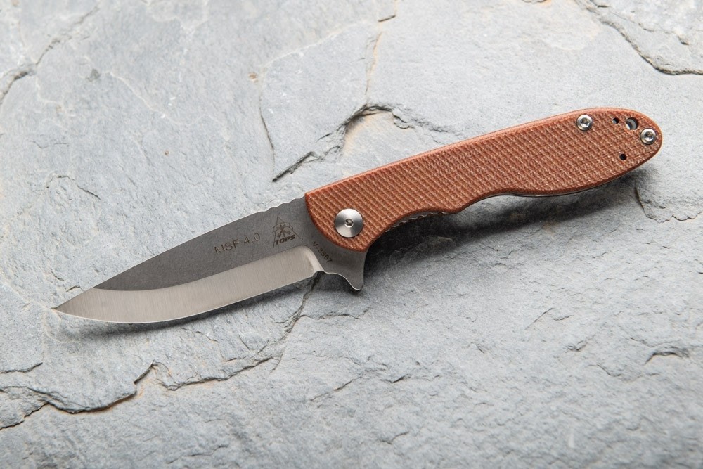 TOPS Knives - MSF 4.0 Mini Scandi Folder - Brown Micarta N690Co