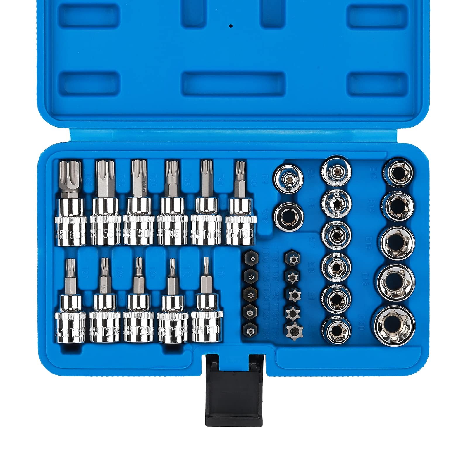 34 Pieces 3/8-Inch Drive Torx Bit Socket and -Torx (Star) Socket Set, CR-V & ...