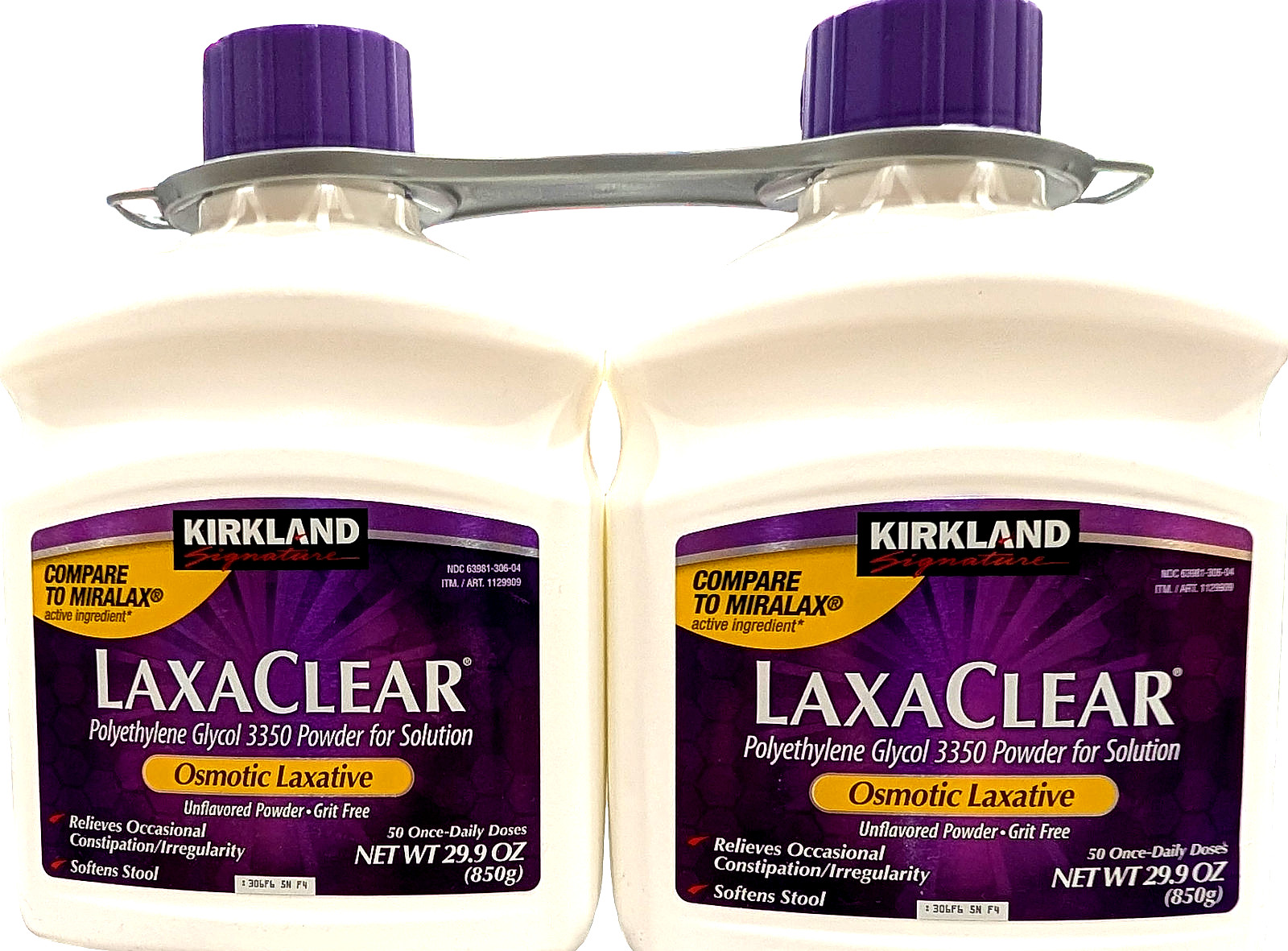 Kirkland Signature Laxaclear Laxative Unflavored 100 Doses 2x29.9 Oz EXP 09/2027