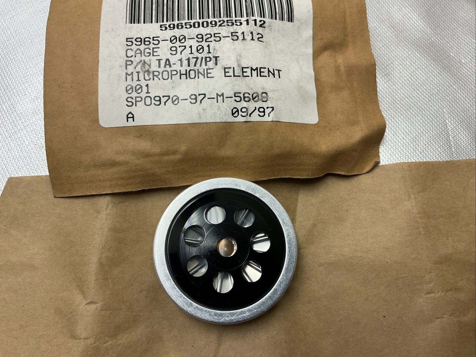 AUDIOSEARS CORP TA-117/PT MICROPHONE ELEMENT