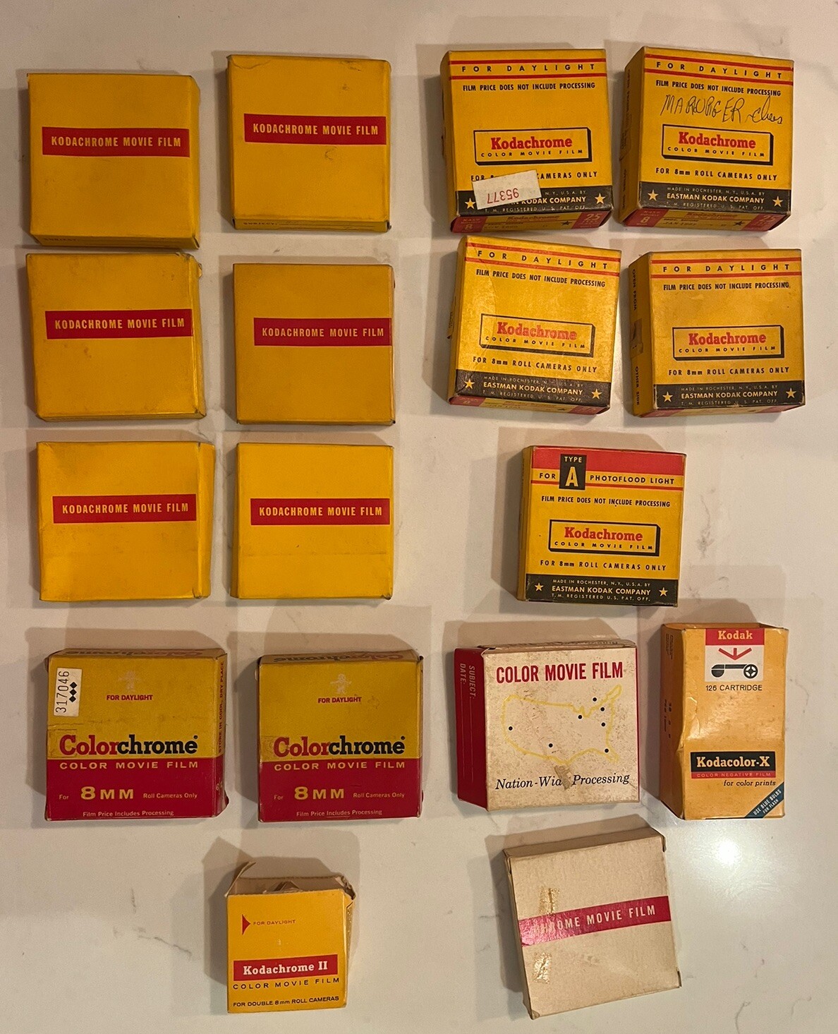 Vintage Lot of 17 Empty Film Boxes - Kodak, Kodachrome, Colorchrome
