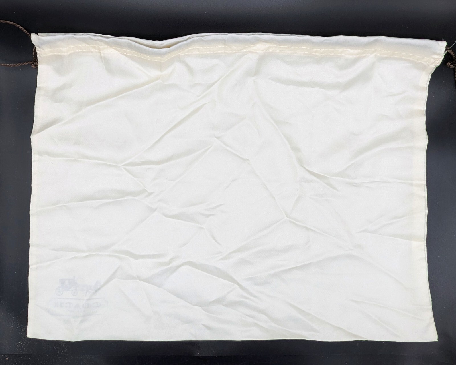 Coach 16x13.5” Drawstring Dust Bag White Lower Right Corner Logo