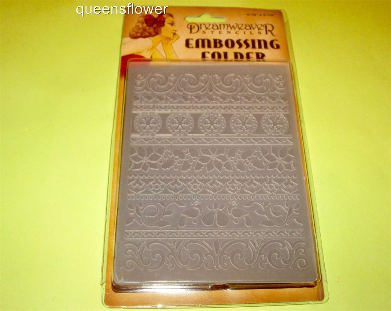 STAMPENDOUS DREAMWEAVER EMBOSSING FOLDER CHRISTMAS BORDERS