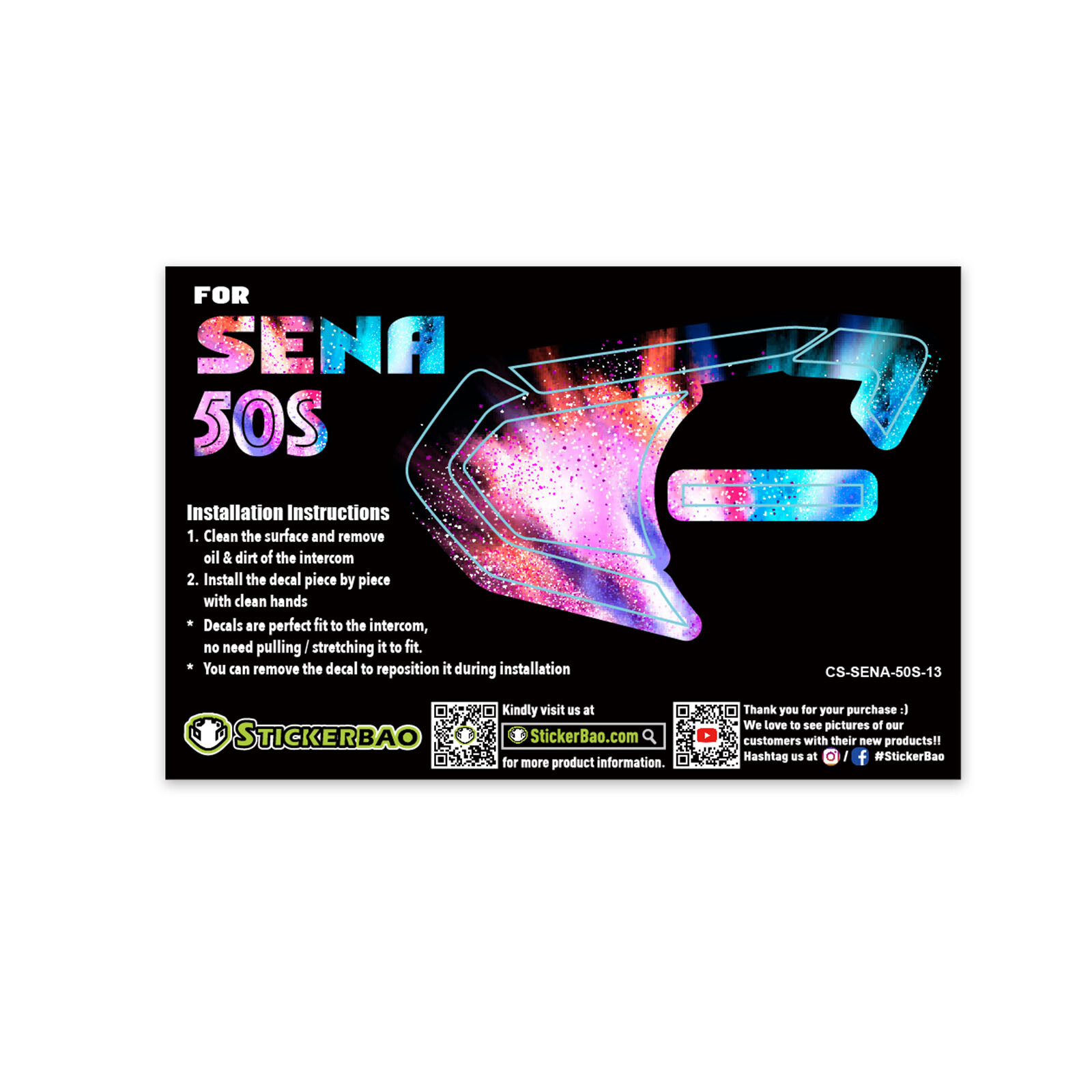 Color Sand Device Surface Sticker For SENA 50S Intercom x1