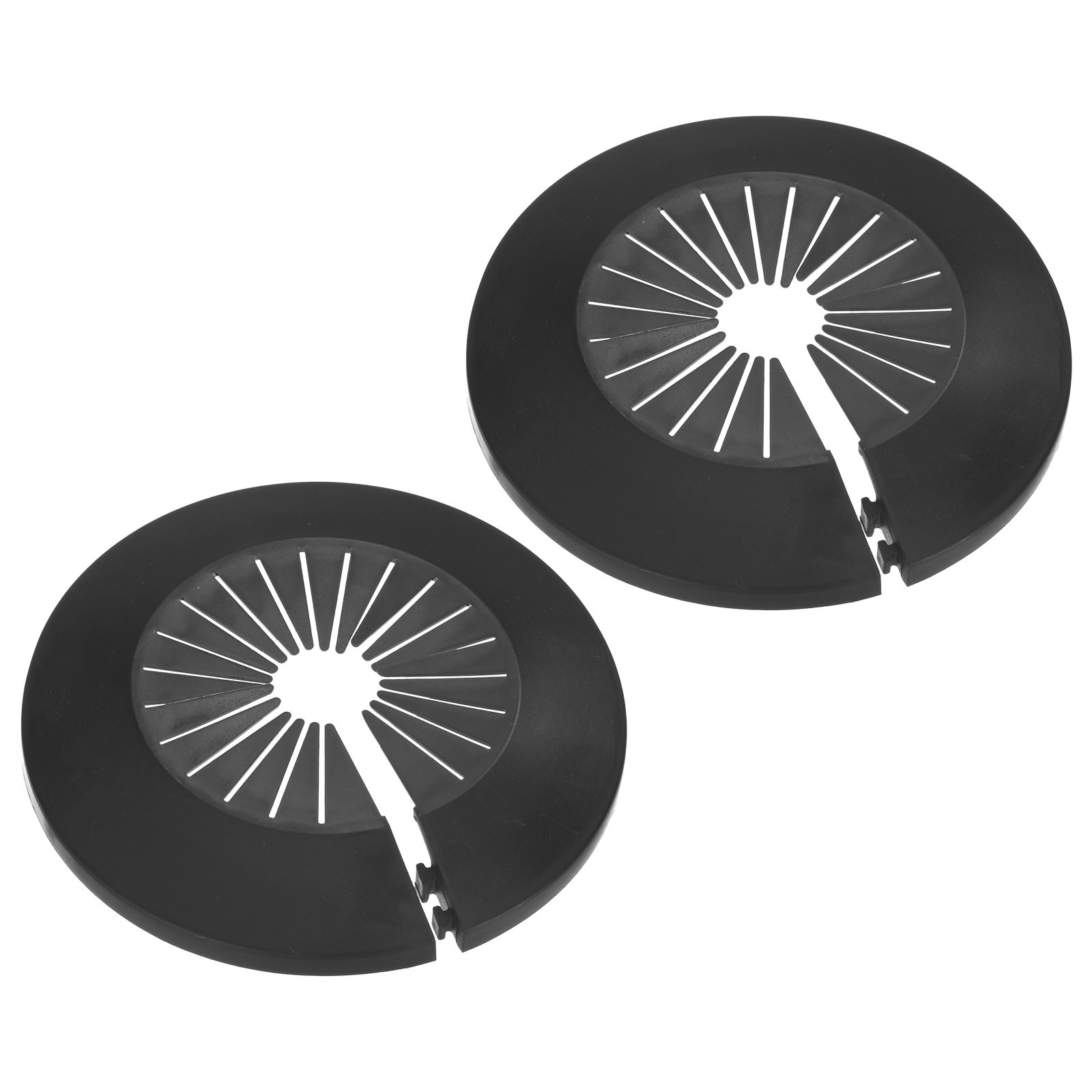 2-Pack Pipe Cover Decoration for 30mm-55mm Flange Water Pipe [Black]