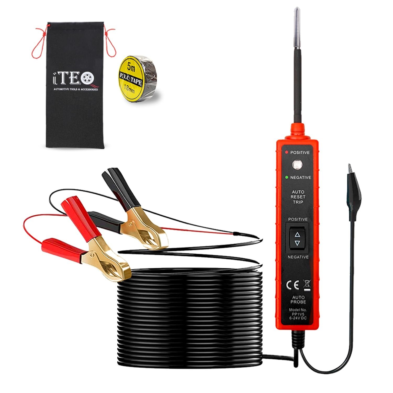 Probador De Circuitos Corriente Electrica DC Voltaje Automotriz 6-24V Con Luz US