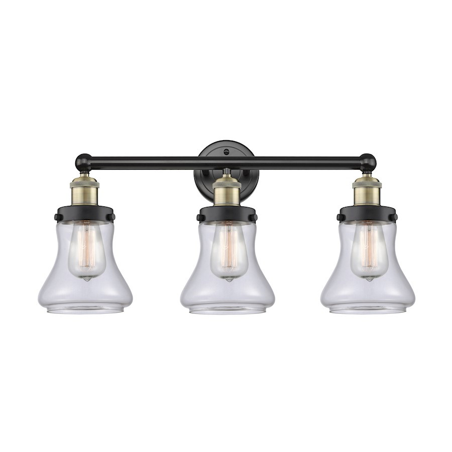 Innovations Edison Bellmont 3Lt 25" Bath, BKB/Clear - 616-3W-BAB-G192